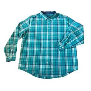 George Blue/White Checkered Button-Down Mens Size 2XL